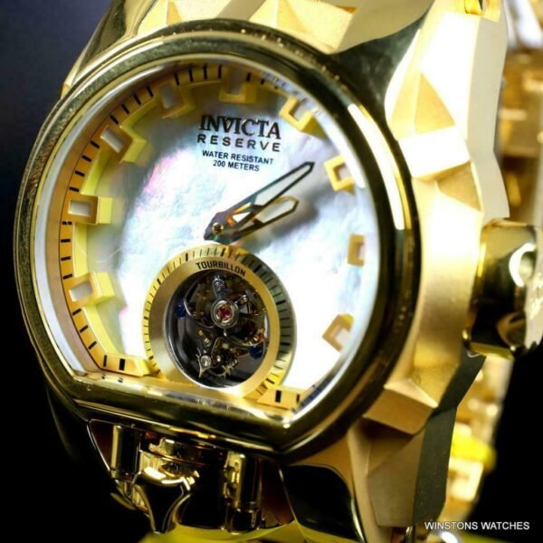 Invicta Reserve Magnum Bolt Zeus Tourbillon Mop Acero Bañado en Oro 52mm Reloj  | eBay - Imagen 4