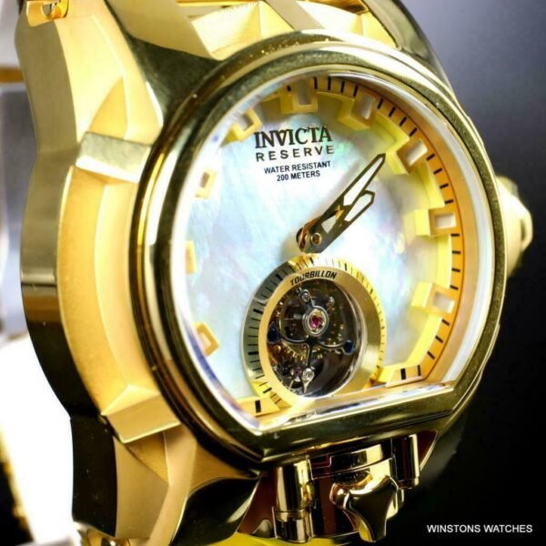 Invicta Reserve Magnum Bolt Zeus Tourbillon Mop Acero Bañado en Oro 52mm Reloj  | eBay - Imagen 6