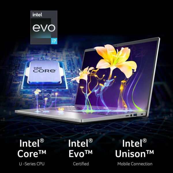 Acer Swift Go Intel Evo Thin & Light Premium Laptop de 14 pulgadas 1920 x 1200 100% sRGB pantalla táctil Intel Core i7-1355U Intel Iris Xe 16GB LPDDR5 512GB Gen 4 SSD SFG14-71T-72QV - Imagen 2