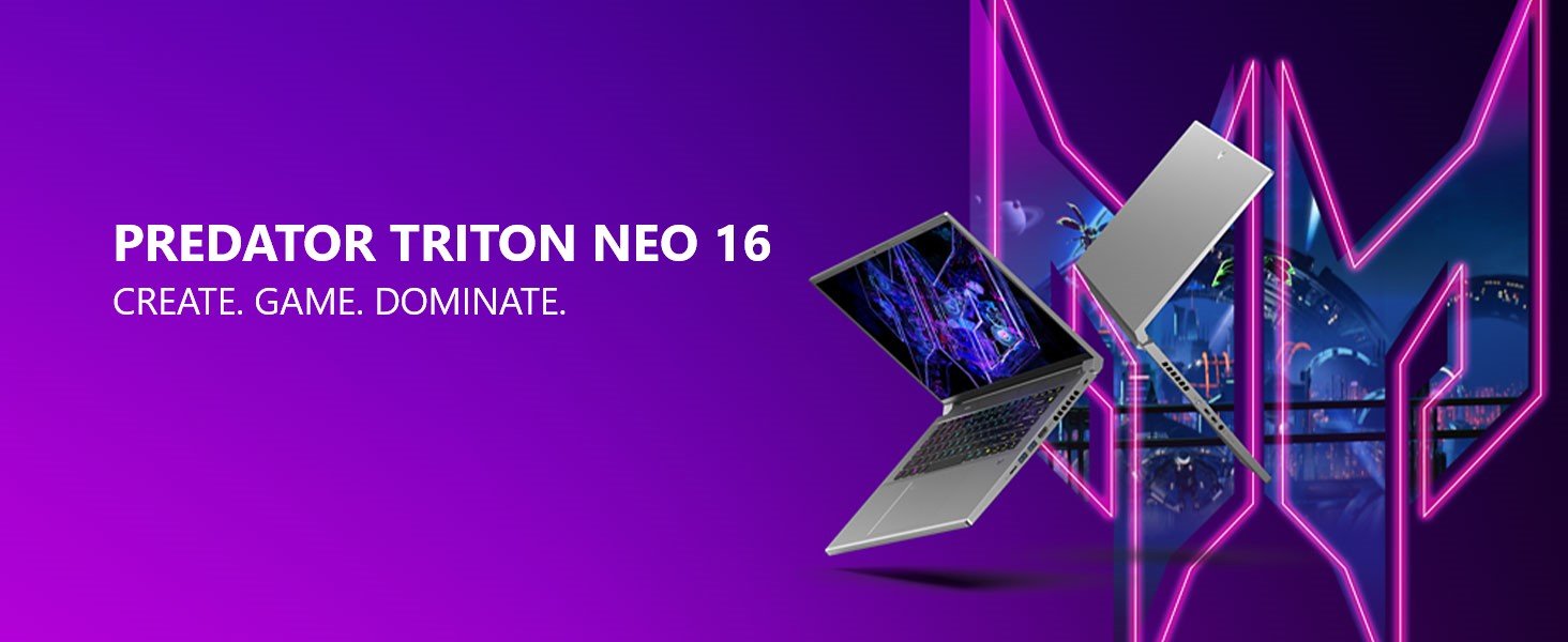 Predator Triton Neo 16; Intel; Ultra laptop; 16 inch gaming; RTX 40 Series; Advanced Optimus