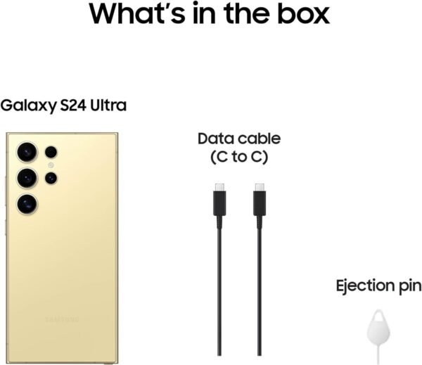 SAMSUNG Teléfono celular Galaxy S24 Ultra, teléfono inteligente AI de 256 GB, Android desbloqueado, cámara con zoom de 50 MP, batería de larga duración, S Pen, versión estadounidense, 2024, amarillo - Imagen 8